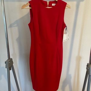 NWT red sleeveless Calvin Klein shift dress